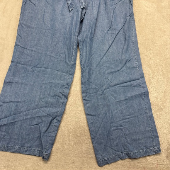 DR2 by Daniel Rainn Jeans Women's Large Blue Denim Wide Paperbag Waist Tie Waist - Picture 2 of 15